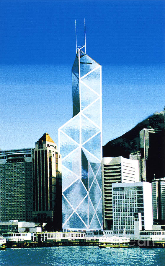 Bank of China Tower in Hong Kong Painting by Yan Bingwu