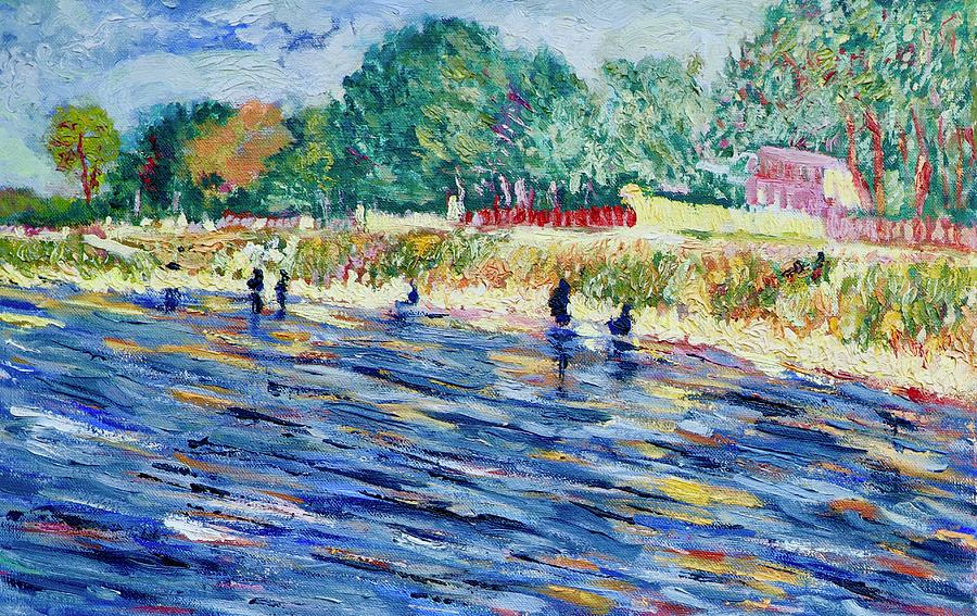 Bank of Seine Painting by Tom Roderick