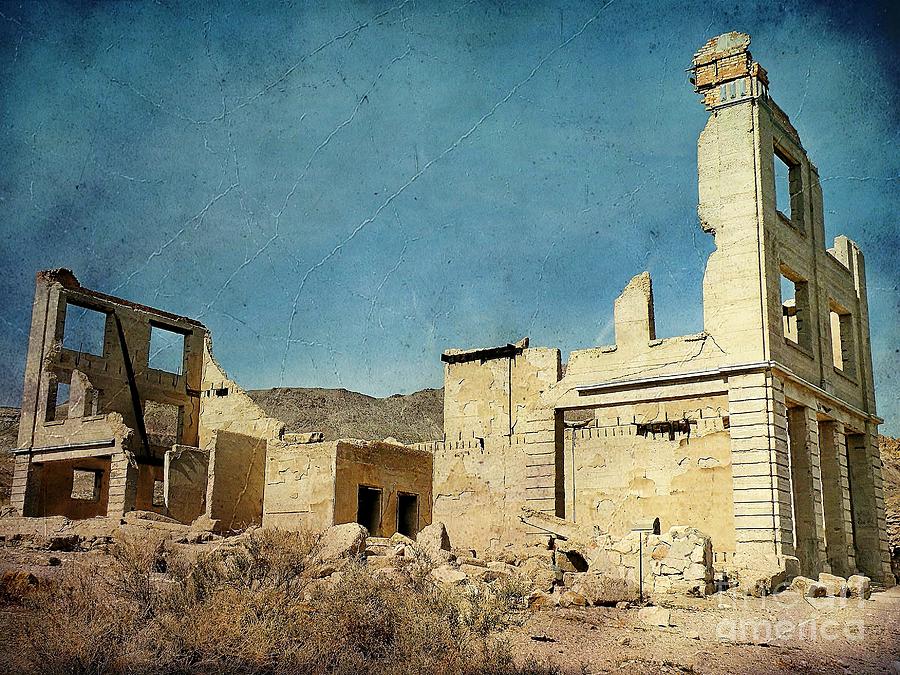 Death Valley National Park Photograph - Bank Ruins in Rhyolite by Martha Sherman