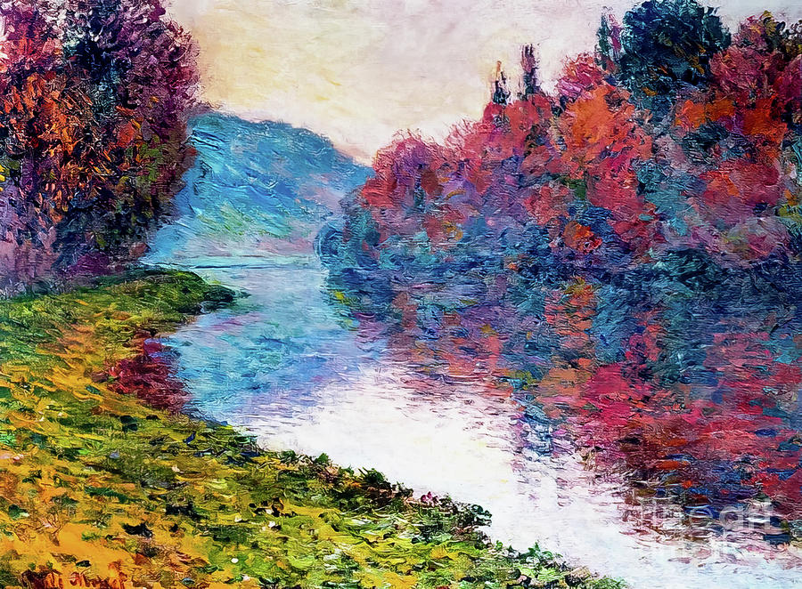 Banks of the Seine at Jenfosse by Claude Monet 1884 Painting by Claude Monet