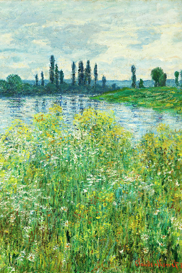 Banks of the Seine Vetheuil Part 2 Painting by JJ Art Collections ...