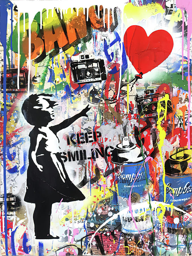 Banksy Balloon Girl Painting by Glenda Adams - Pixels