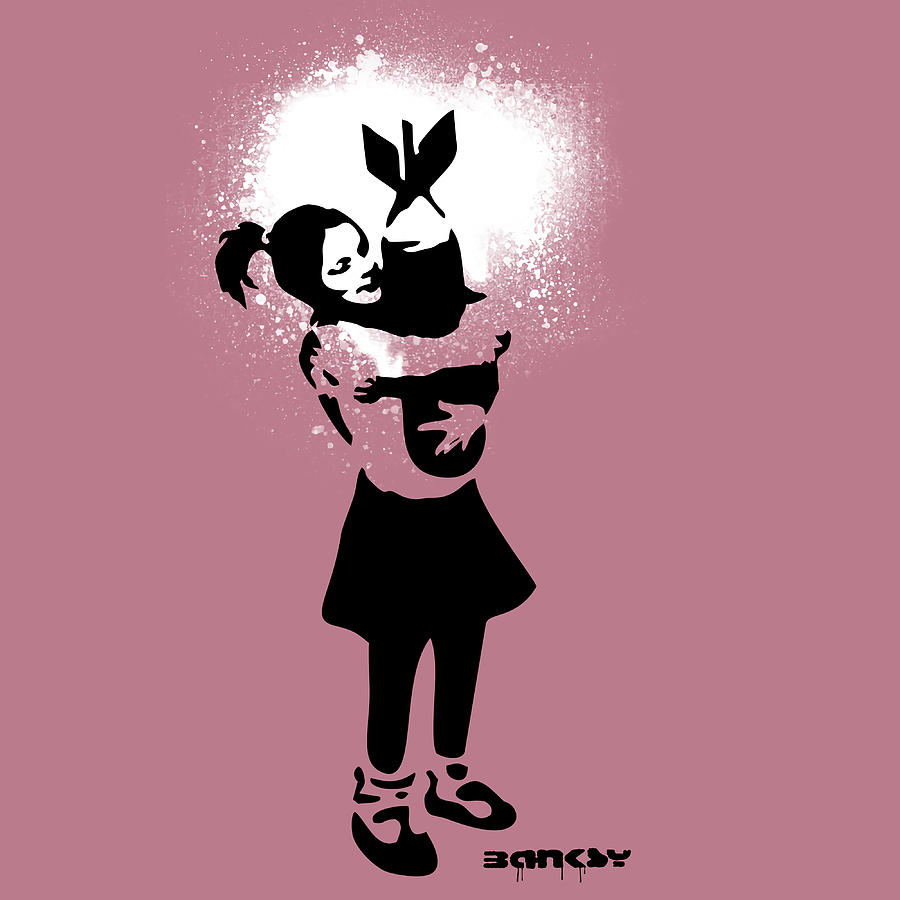 Banksy Bomb Hugger Poster cool Painting by Campbell Sonia - Fine Art ...