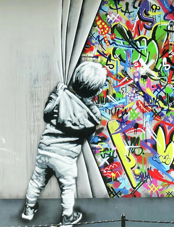 Banksy Child Art Graffiti Digital Art by Finn Roxon - Pixels