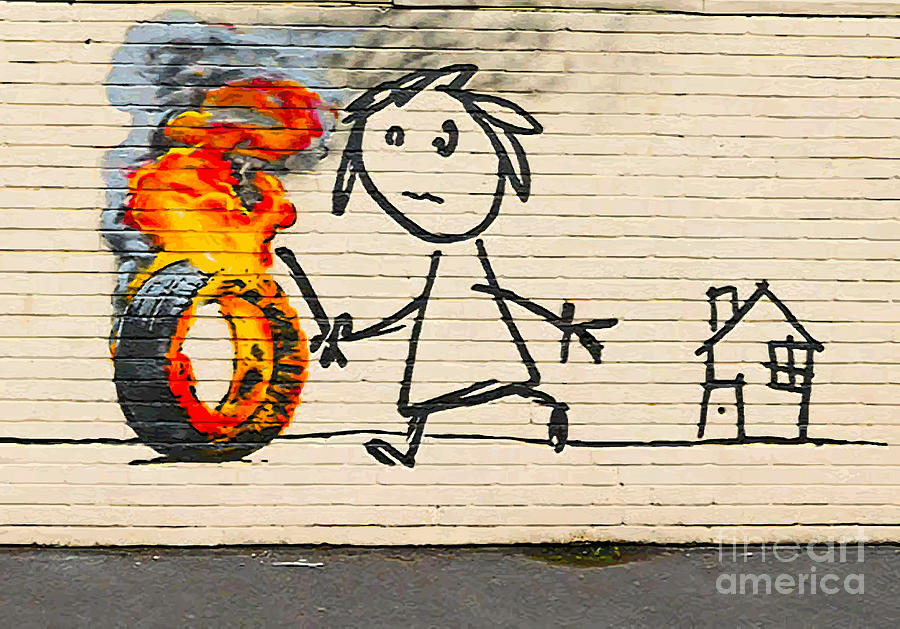 burning banksy