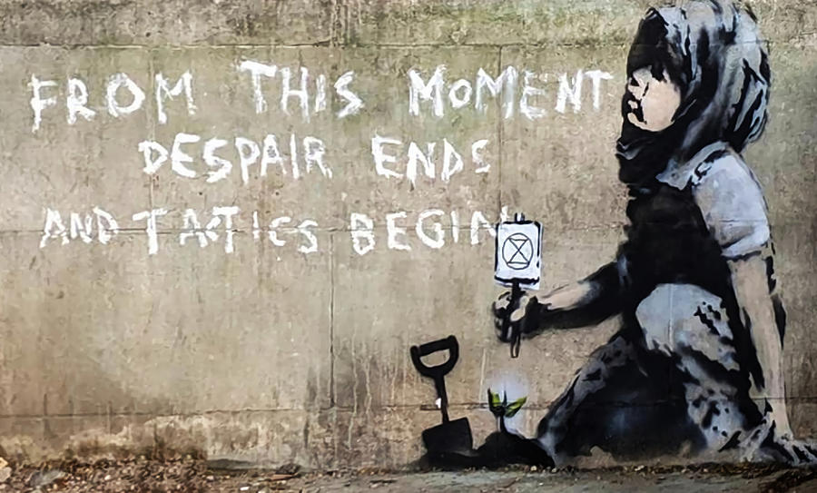 Banksy Despair Ends And Tactics Begin Poster Painting by Thompson Frank ...