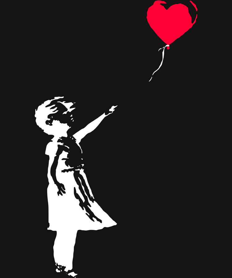 Banksy Fille Avec Ballon Dchiquet Art Pochoir Painting By Mason 