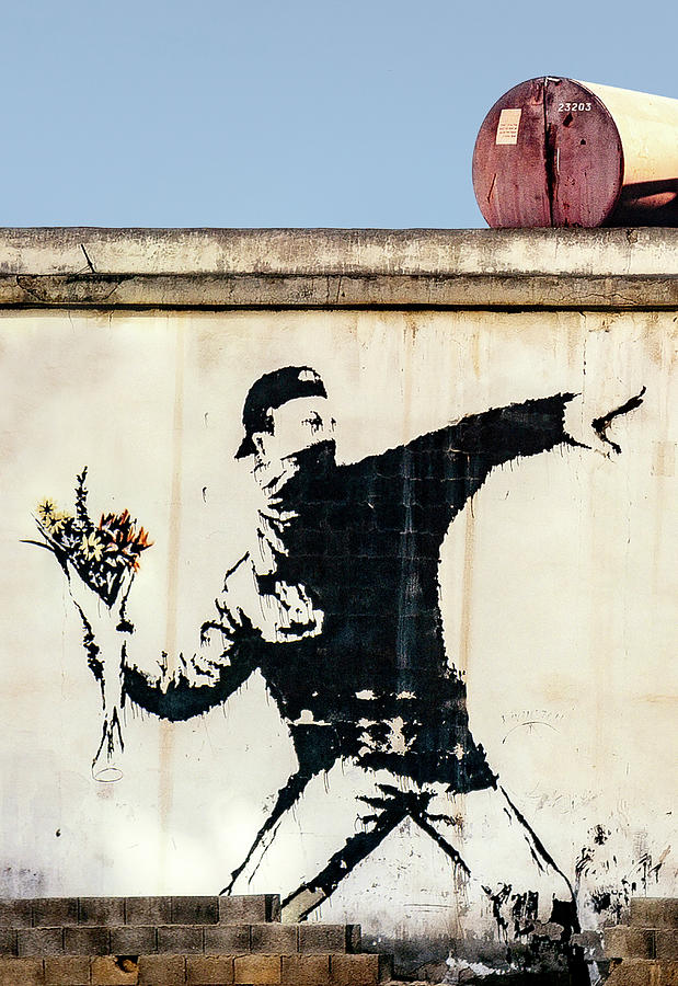 Banksy Flower Thrower Photograph By Weston Westmoreland - Fine Art America