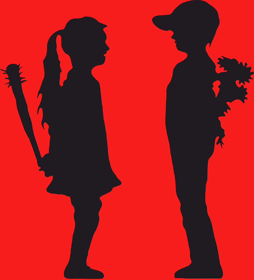 Banksy Girl and Boy Poster gift Painting by Walker Grant - Fine Art America