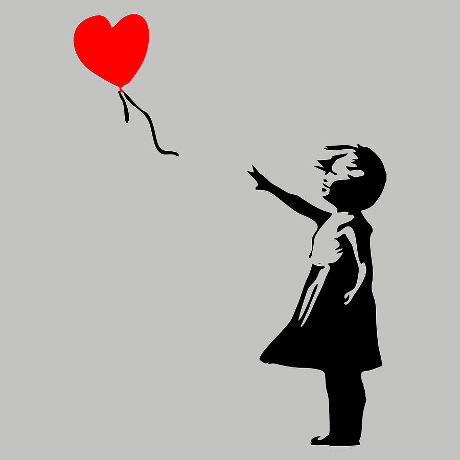 Banksy Girl Baloon Poster 70s Painting by Hunt Logan | Fine Art America