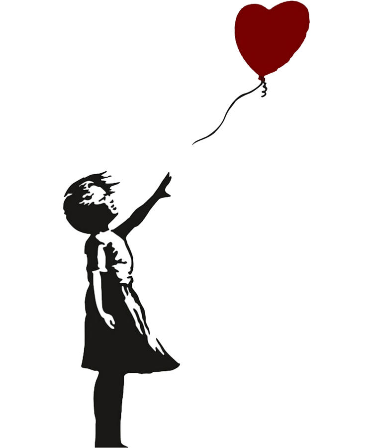 Banksy Girl with Balloon Heart Classic Poster Painting by Dan Stephanie ...