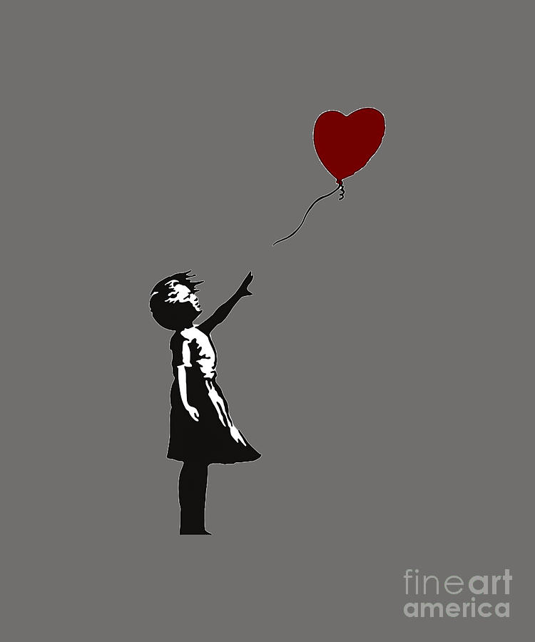 Banksy Girl with Balloon Heart Tapestry - Textile by Hall Nick - Pixels