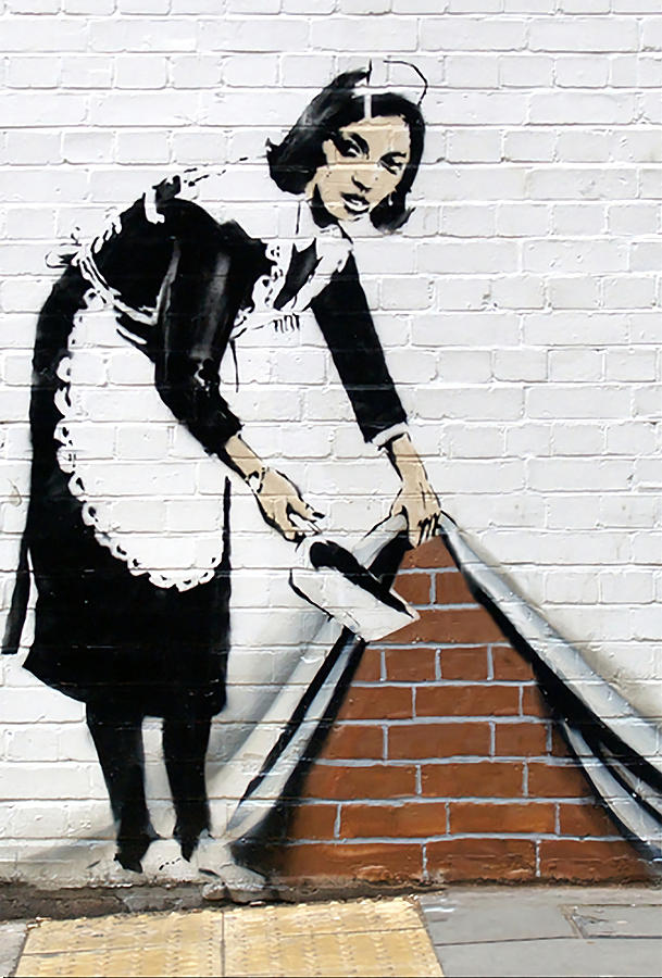 Banksy Maid Poster music Painting by Bailey Watson - Pixels