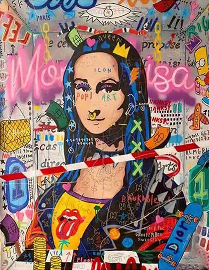 Banksy Mona Lisa Poster 80s hipster Painting by Will Taylor | Fine Art ...