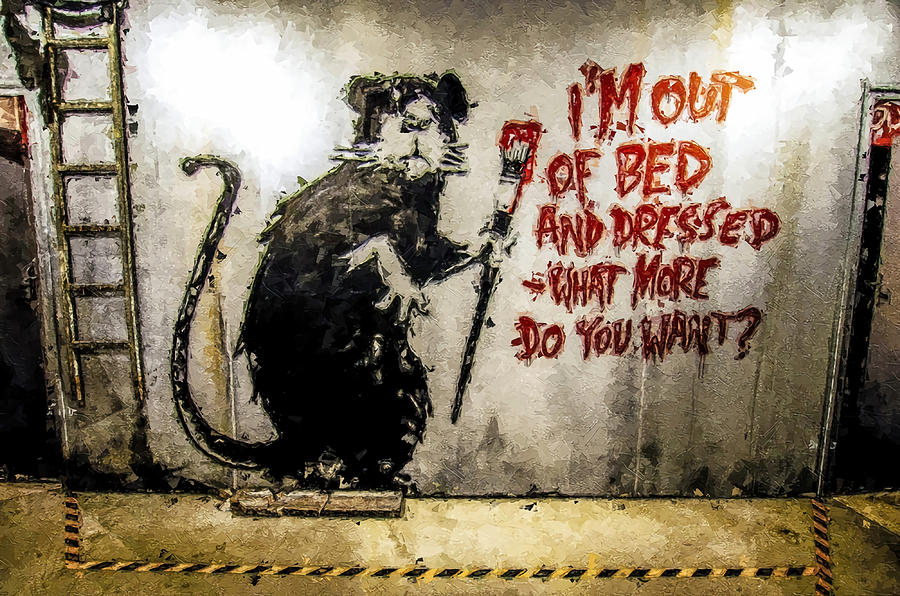 Banksy Rat Dressed Up Poster cool Painting by Tiffany Rogers | Fine Art ...