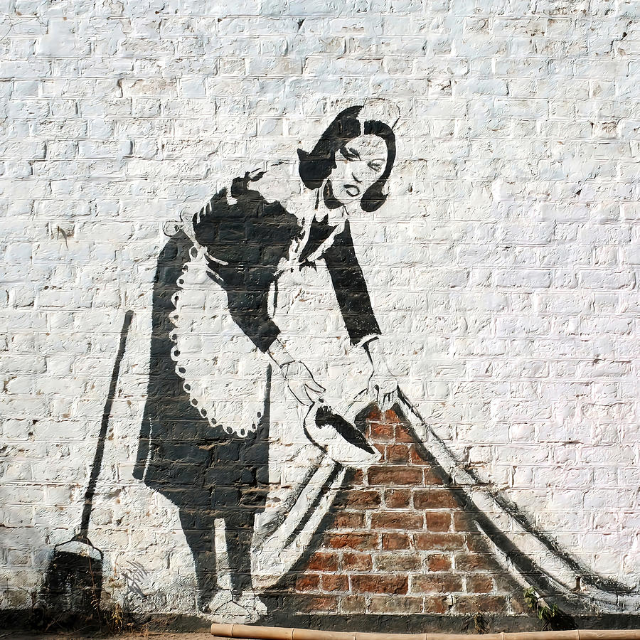 Banksy restored with artificial intelligence 8k Painting by Amy Knight