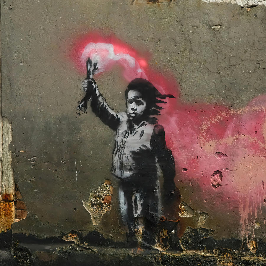 Banksy restored with artificial intelligence 8k Painting by Joel Adrian