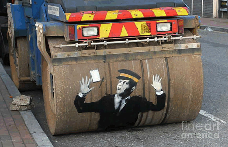 Banksy Mixed Media - Banksy Road roller by Banksy