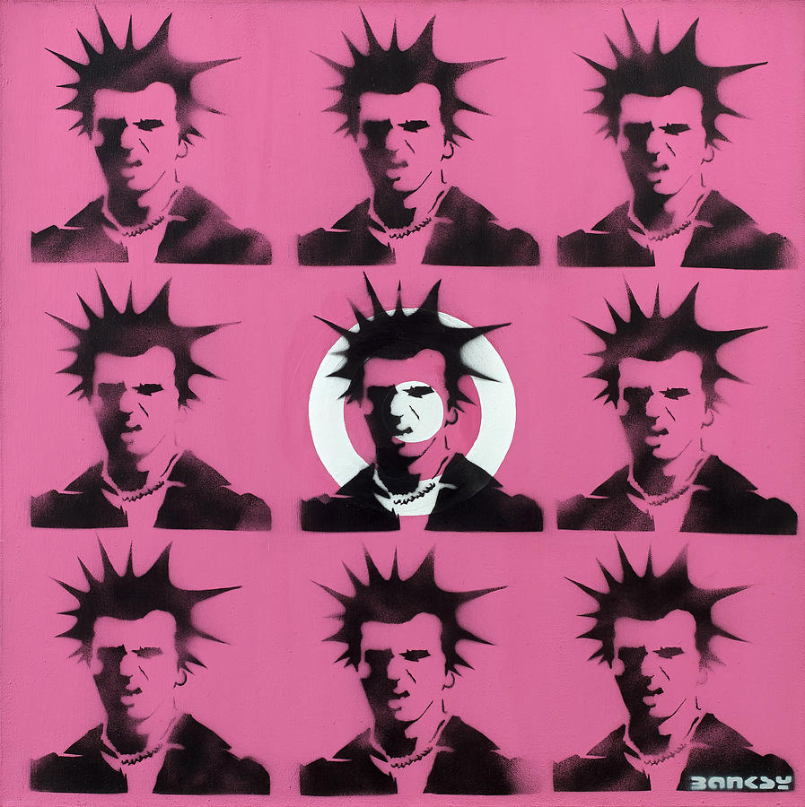 Pop Culture Painting - Banksy Sid Vicious by My Banksy