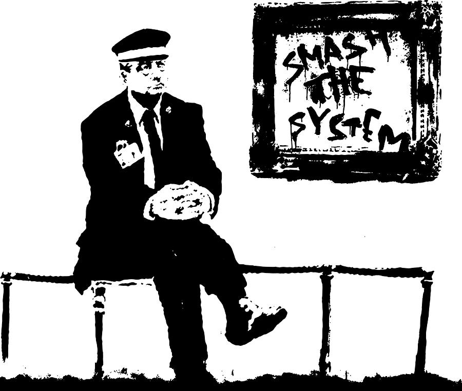 Banksy Smash the System Poster cute Painting by Alexander Lauren | Fine ...