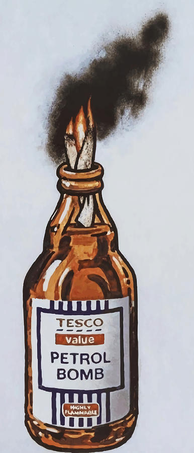 Banksy Tesco Petrol Bomb Poster Cute Painting By Nathan Williams - Pixels