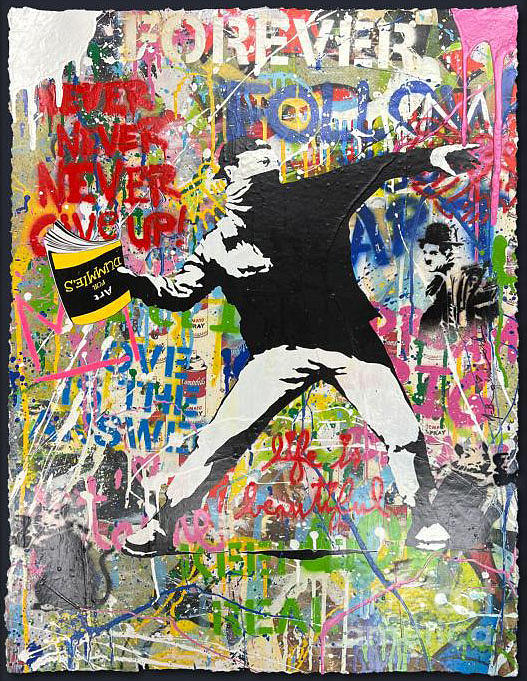 Banksy Thrower Painting by Mr Brainwash - Fine Art America