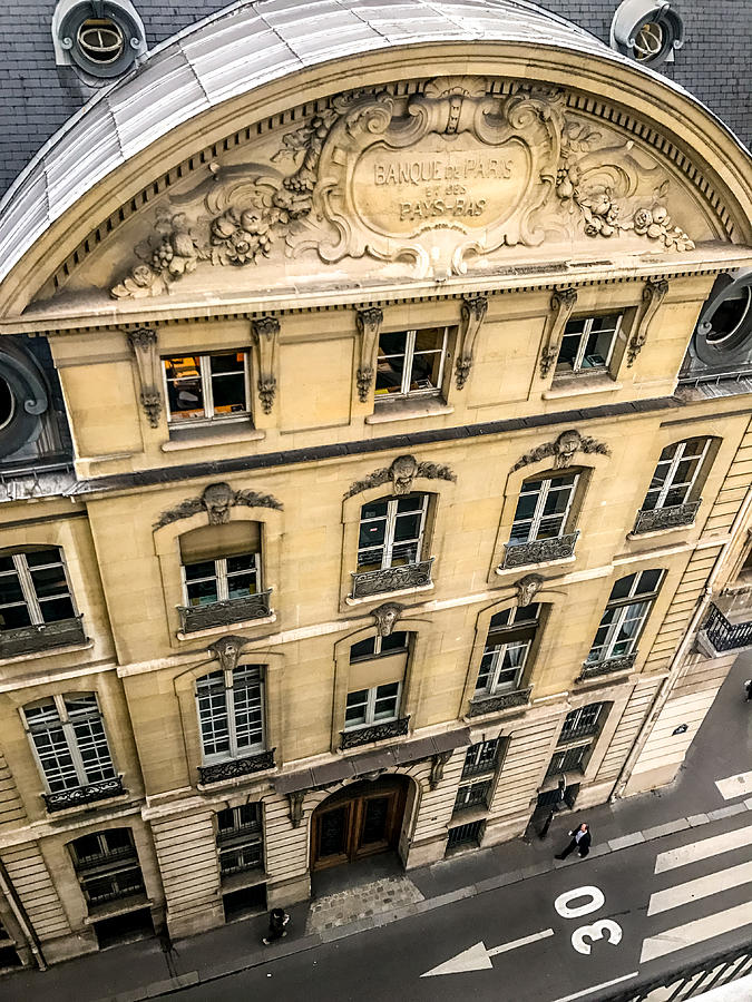 Banque de Paris et des Pays-Bas building from above, France Photograph by Anouchka