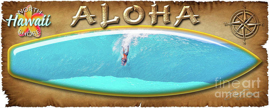 Banzai Pipeline Deep Drop North Shore Surf Board Photograph by Aloha Art