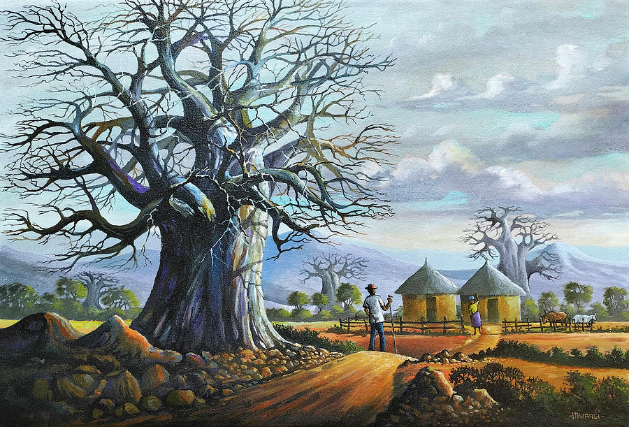 Baobab Country Painting by Anthony Mwangi