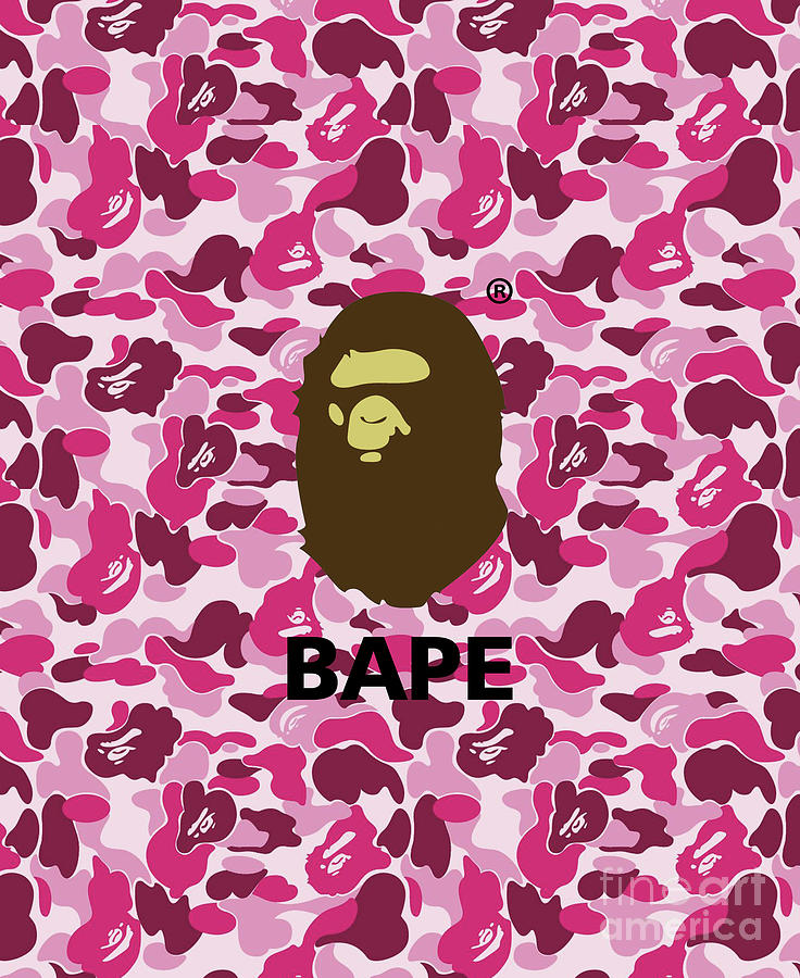 Bape Pink Logo Digital Art by Fatin Store - Fine Art America