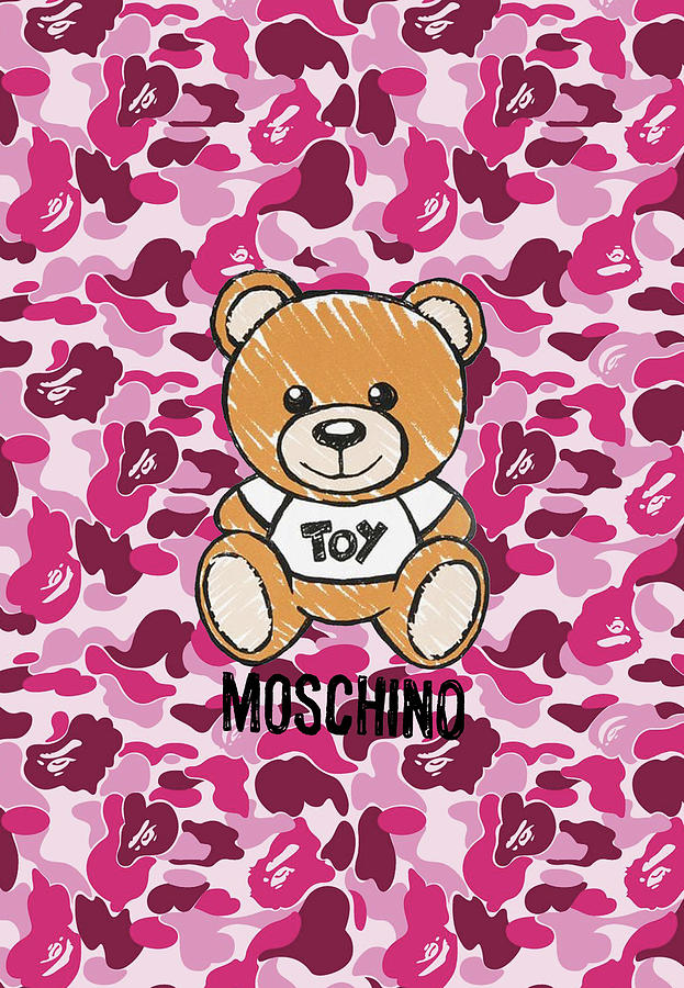 BApe Pink X Teddy Bear Digital Art by Rose Miranda