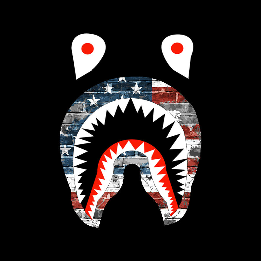 Bape Shark USA FLAG Digital Art by Tessy Cat - Fine Art America