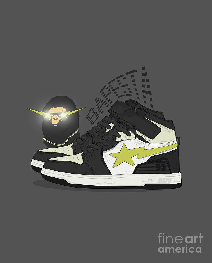 Bapesta sneakers Digital Art by Ahmat Tabbar