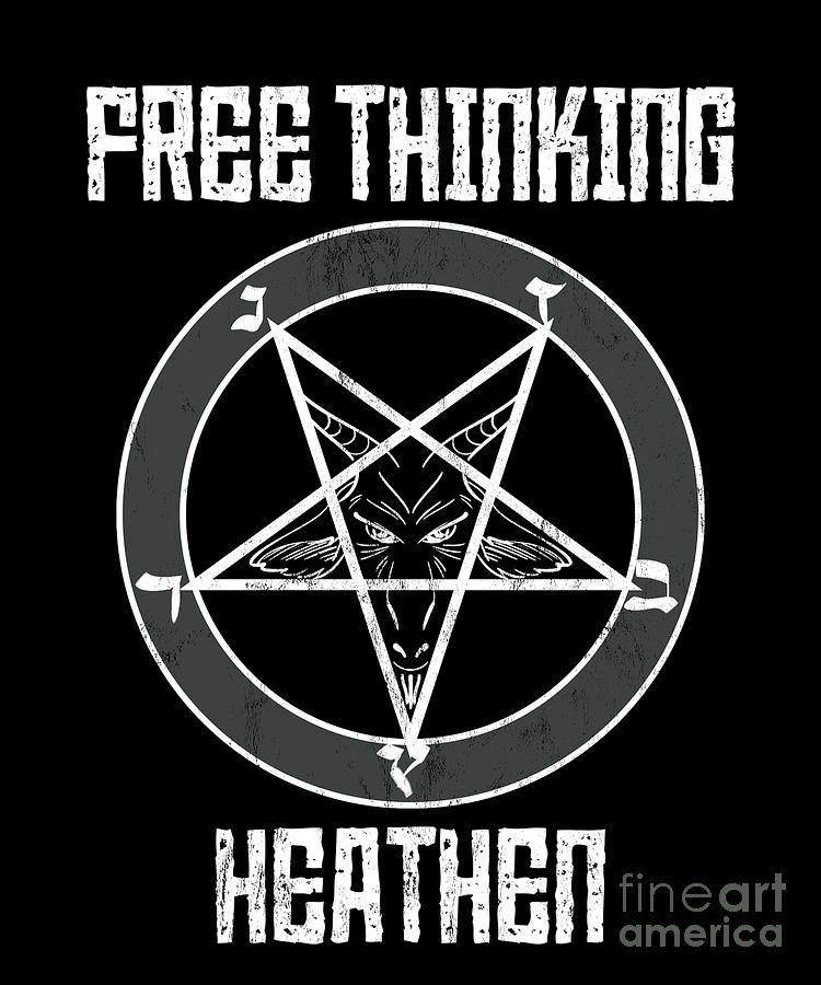 Baphomet Free Thinking Heathen Satanic Clothing Print Drawing by Noirty  Designs - Pixels