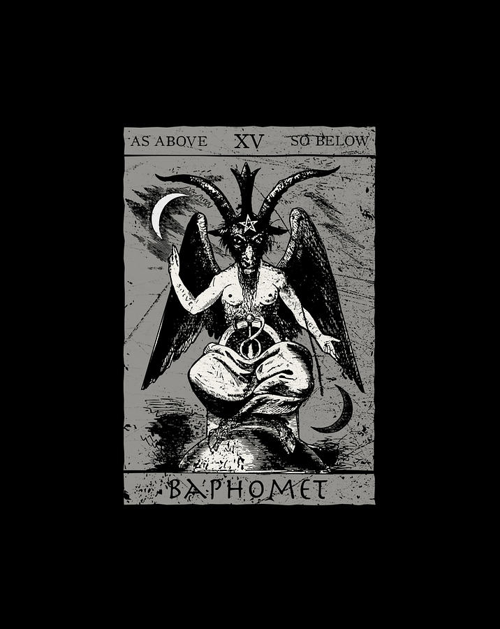 Baphomet Tarot Card Occult Satan The Devil Death Atheist 666 Digital ...