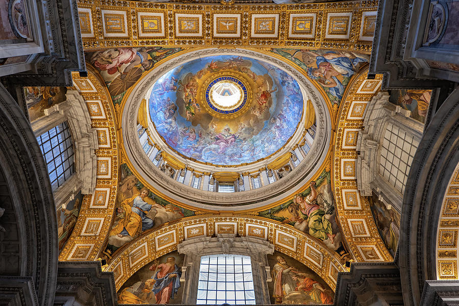 Baptism Chapel Dome In St Peter Basilica In Vatican Photograph by Artur Bogacki