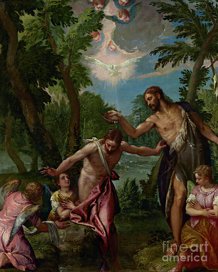 Baptism of Christ - CZBTS Painting by Paolo Veronese