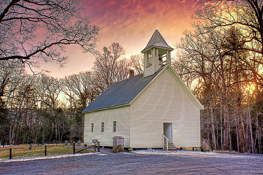 Baptist Church Sunset Photograph by Rhonda McClure