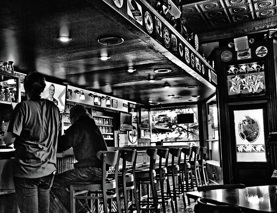 Bar at the Village Pub, afternoon break. Photograph by Bill Jonscher