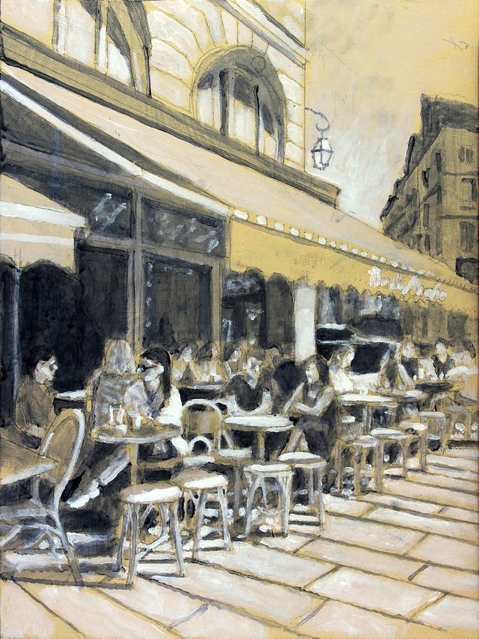 Bar Du Marche Under  painting Painting by David Zimmerman