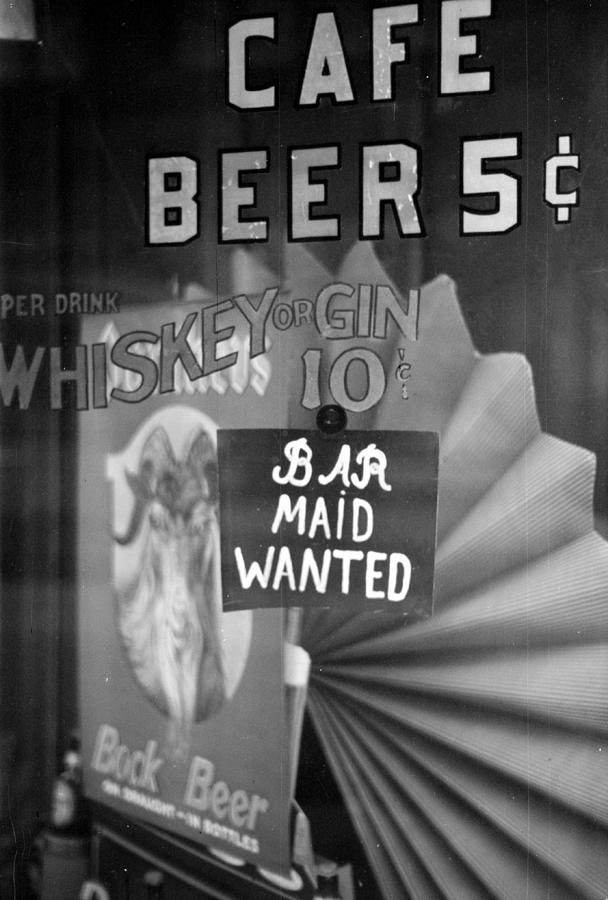 Bar Maid Wanted Photograph