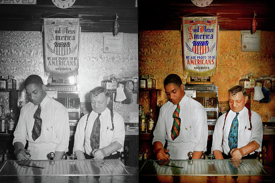 Bar - Proud to be americans 1941 - Side by Side Photograph by Mike Savad
