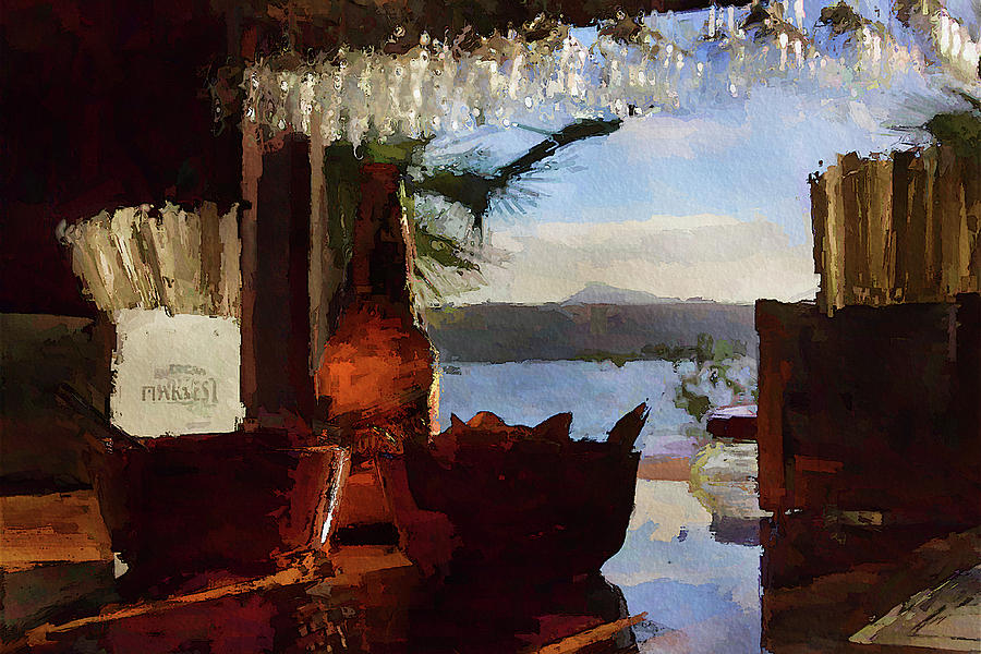 Bar with a view in Baja California Mixed Media by Tatiana Travelways