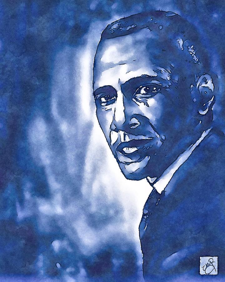 Barack Obama 2A Mixed Media by Eileen Backman