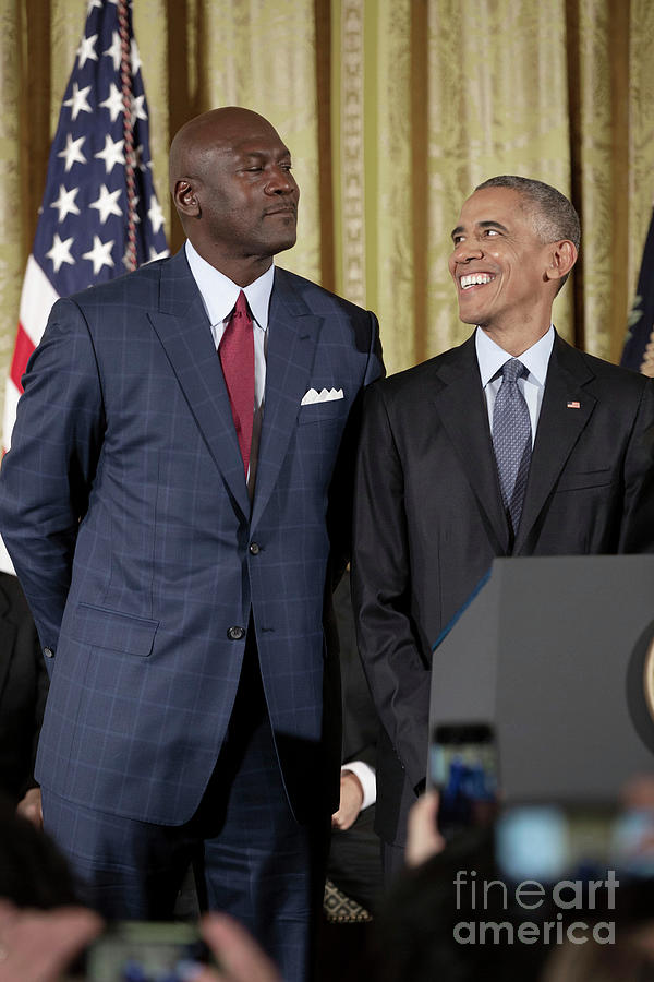 Barack Obama And Michael Jordan Photograph by Pete Souza