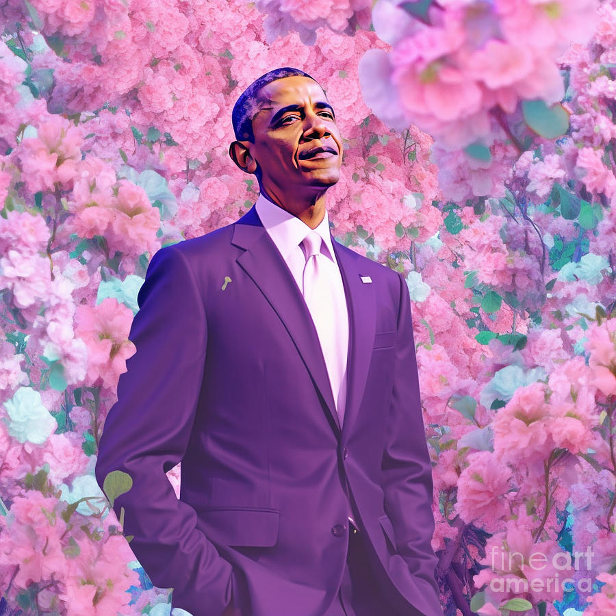 barack  obama  as  beautful handsome gorgeous  garden  by Asar Studios Painting