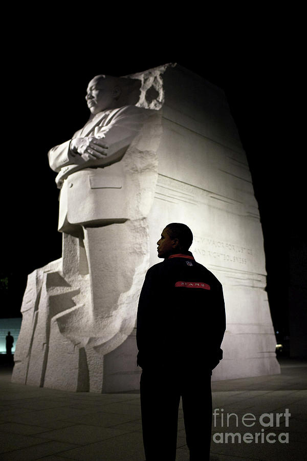 Barack Obama At Mlk National Memorial Photograph by Pete Souza