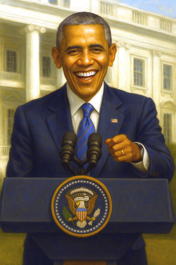 Barack Obama At The Podium In Front Of The White House Digital Art by We The People Prints Barack Obama At The Podium In Front Of The White House Digital Art by We The People Prints