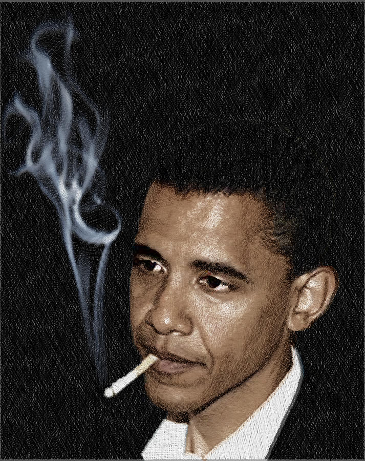 Barack Obama Martin Luthor King Smoking Painting by Tony Rubino
