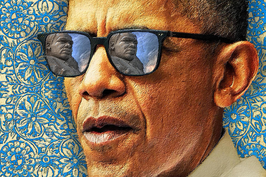 Barack Obama Painting - Barack Obama Martin Luthor King by Tony Rubino